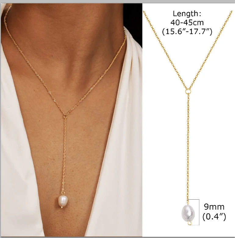 Collar largo con forma de Y