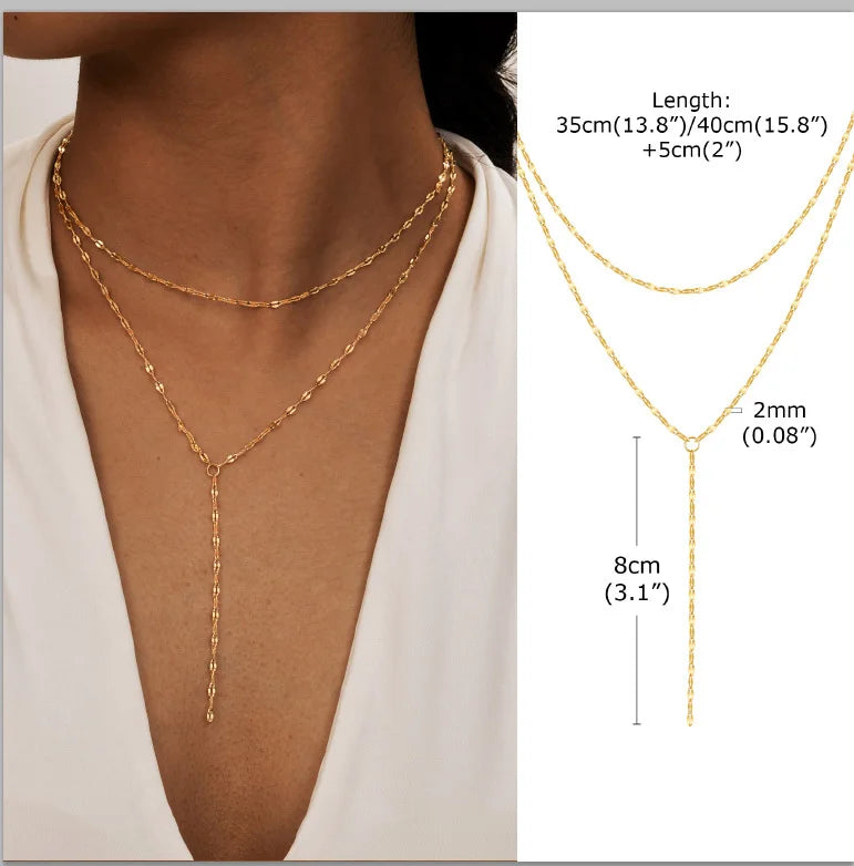 Collar largo con forma de Y