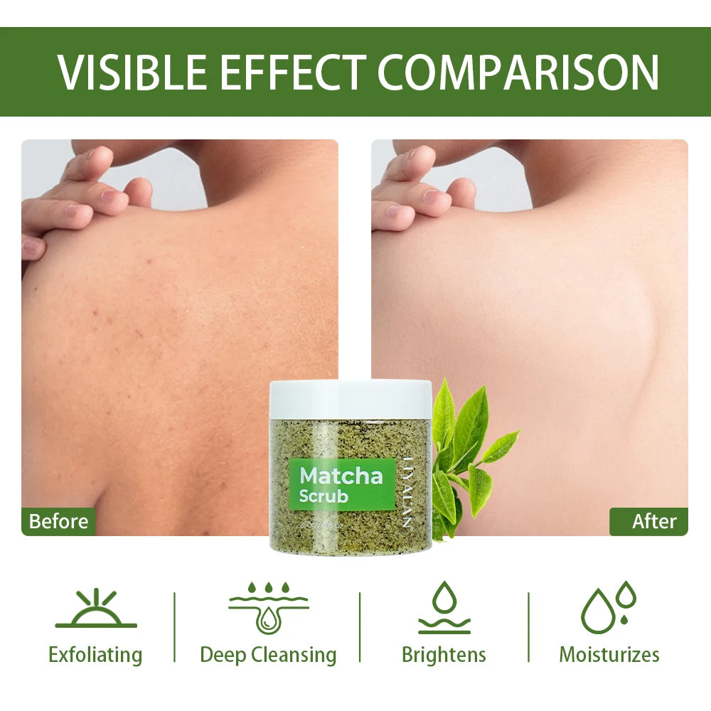 Exfoliante corporal de té verde matcha y sal marina