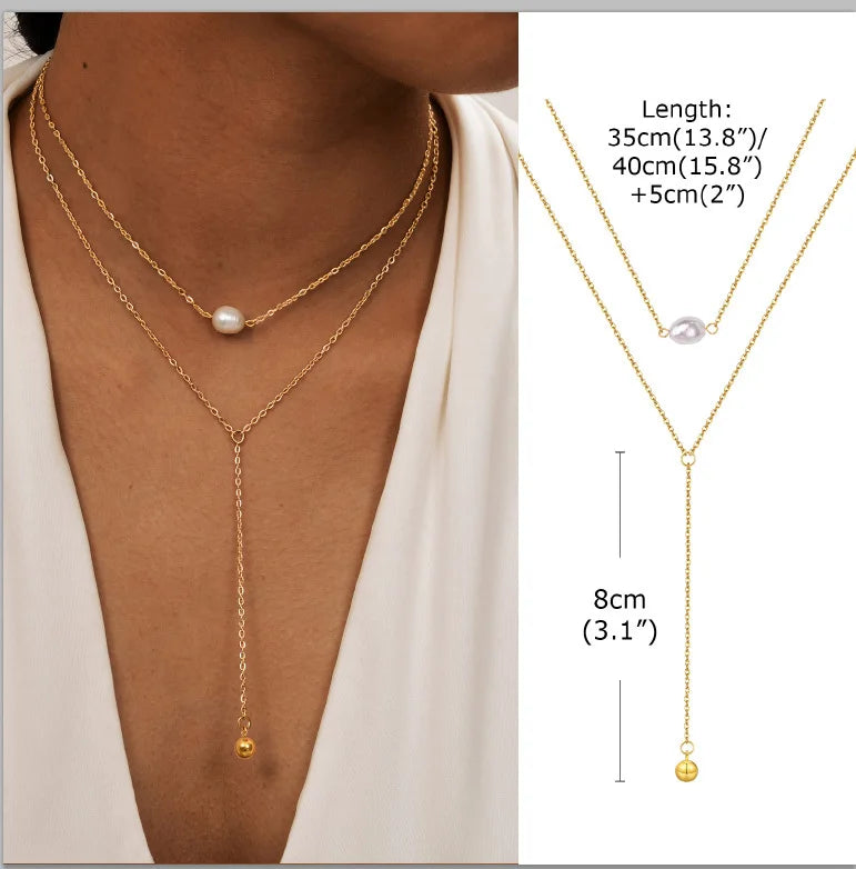 Collar largo con forma de Y