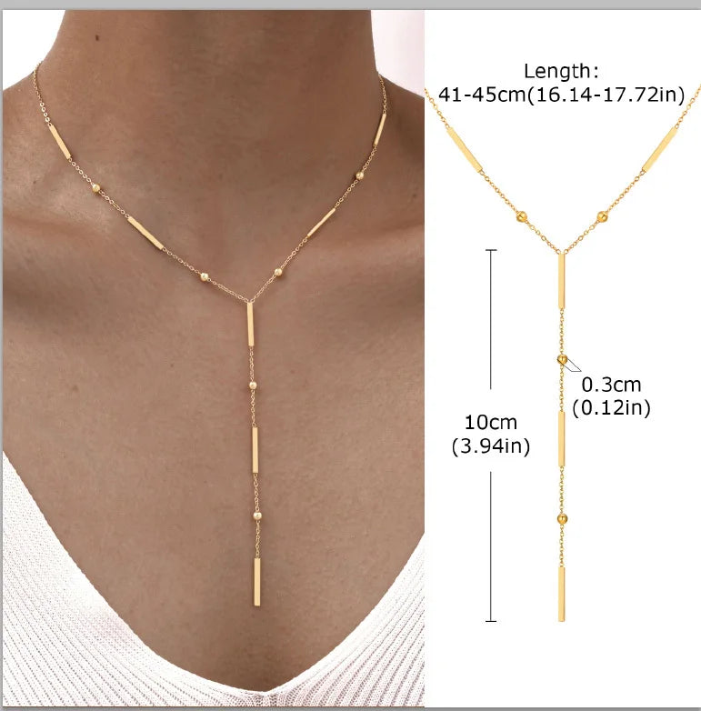 Collar largo con forma de Y