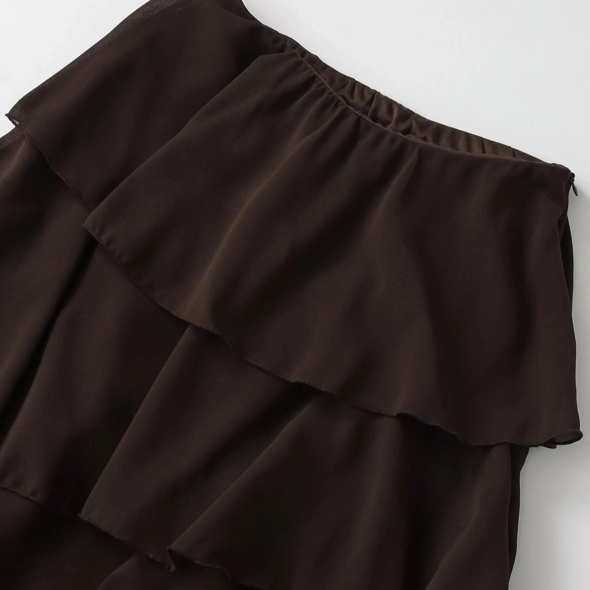 Falda larga marrón estilo vintage