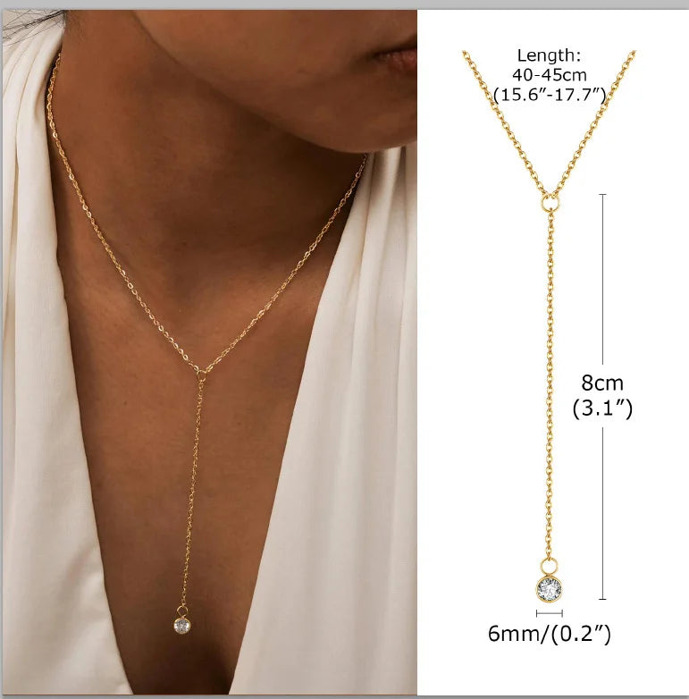 Collar largo con forma de Y