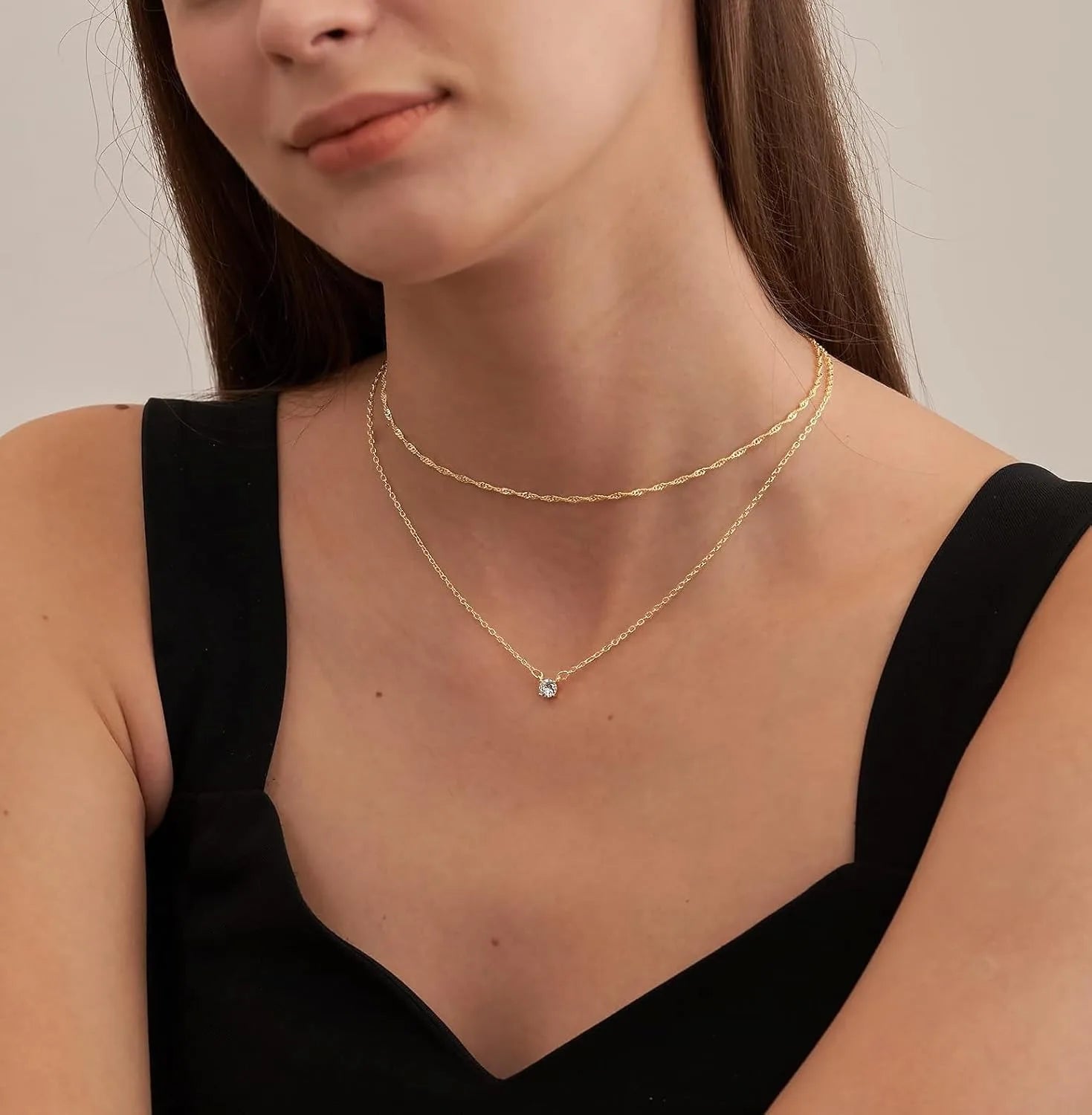 Collar de oro con diamante
