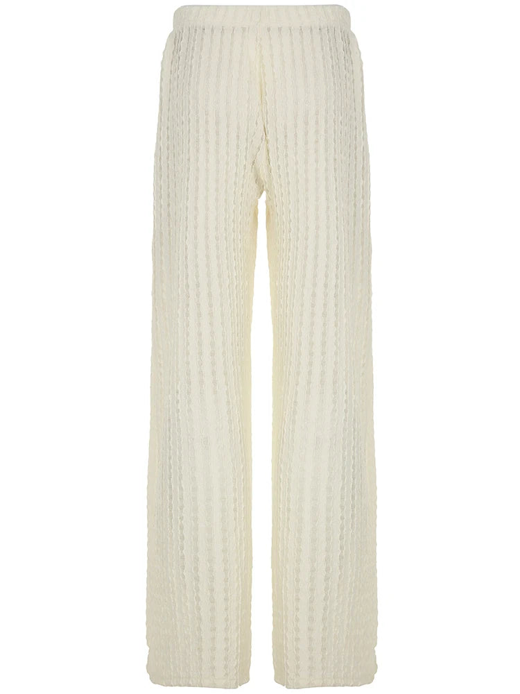 Pantalones casuales de punto calado