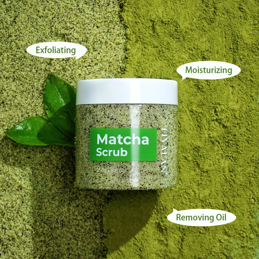 Exfoliante corporal de té verde matcha y sal marina