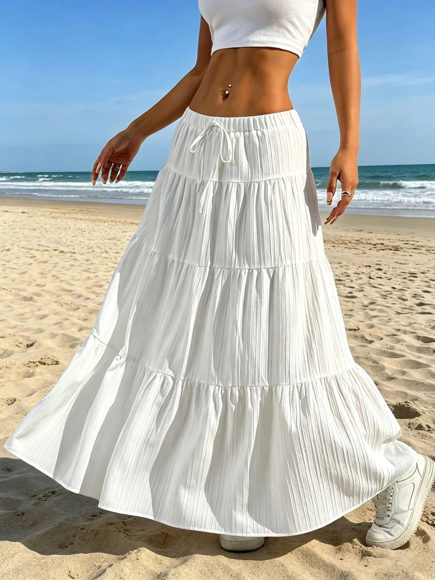 Vestido midi acampanado
