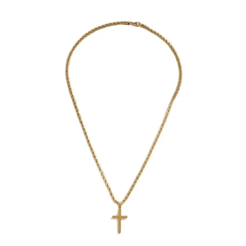 Collar con colgante de cruz unisex