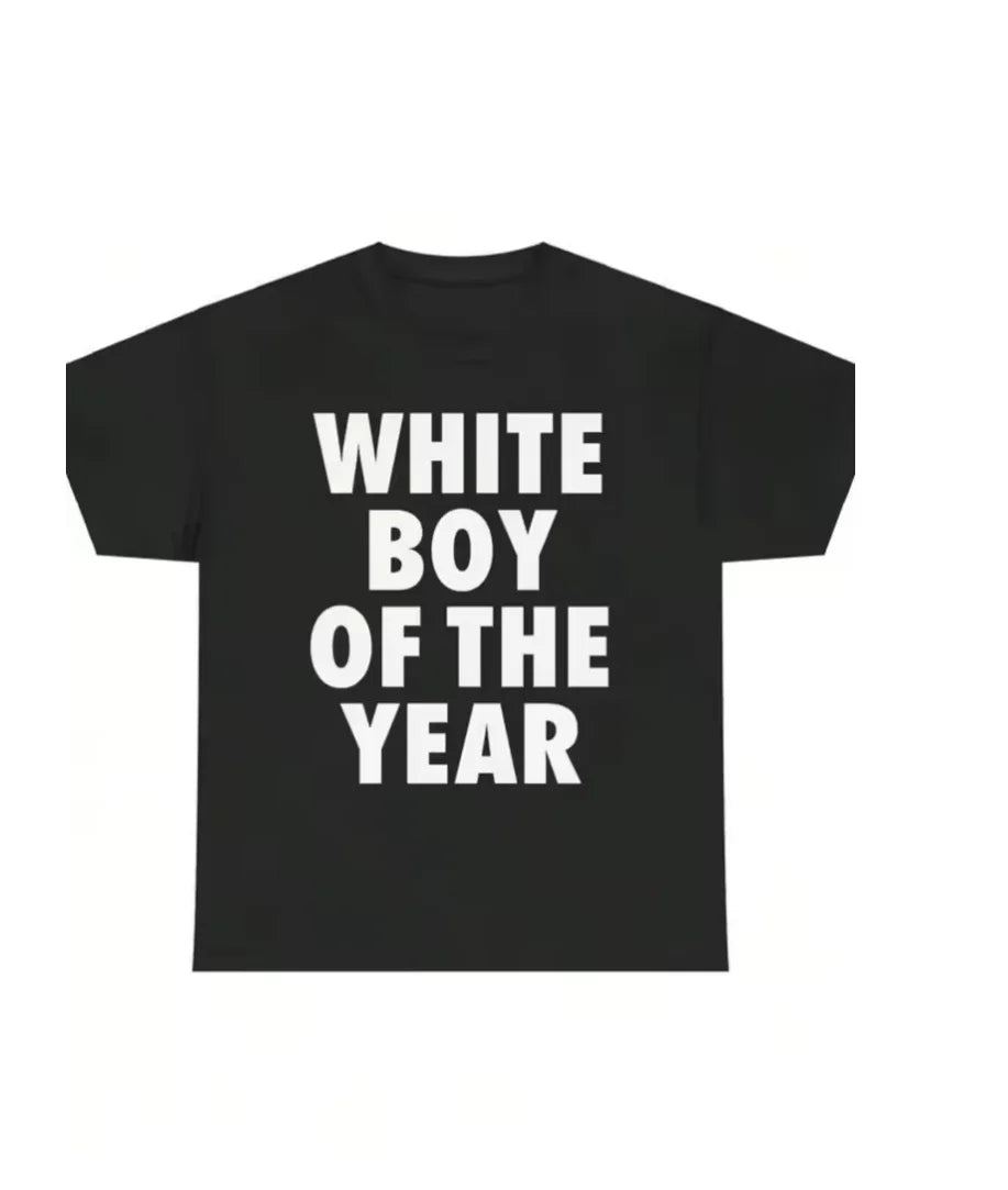 Camiseta de algodón con estampado "White Boy of The Year"