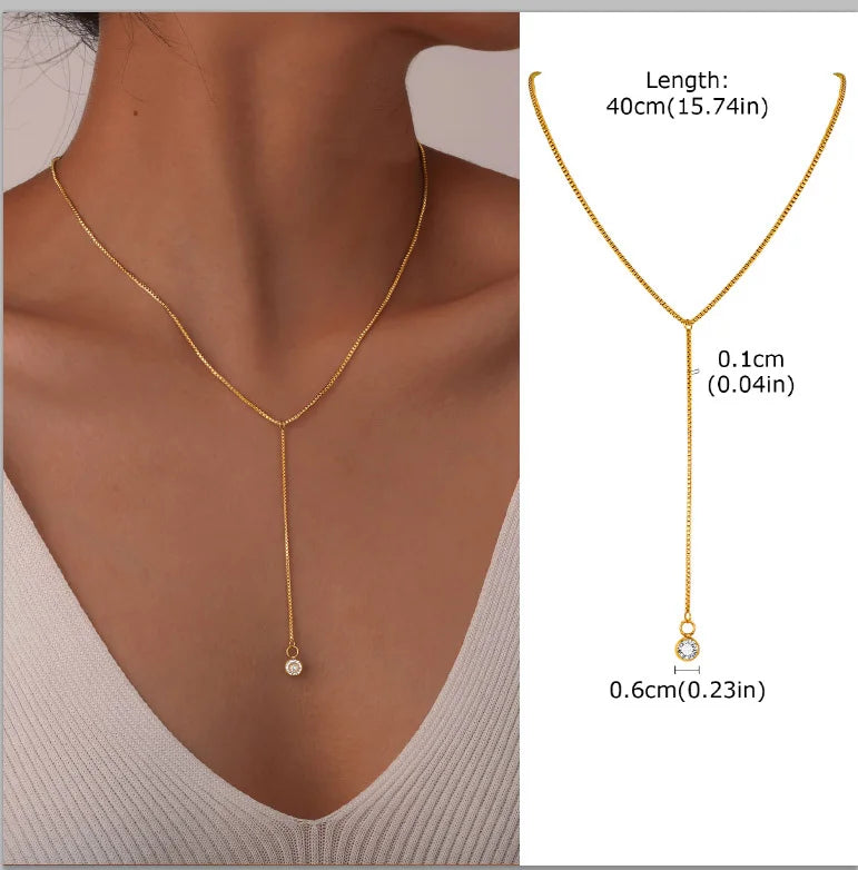 Collar largo con forma de Y