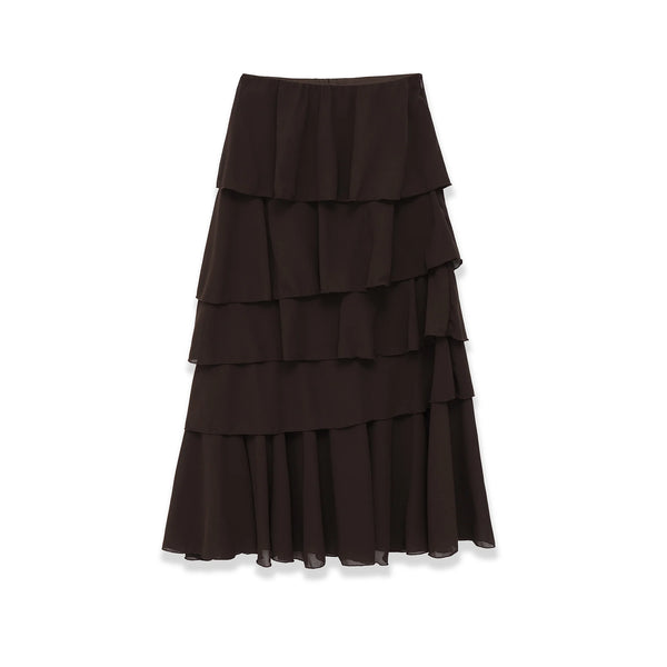 Falda larga marrón estilo vintage