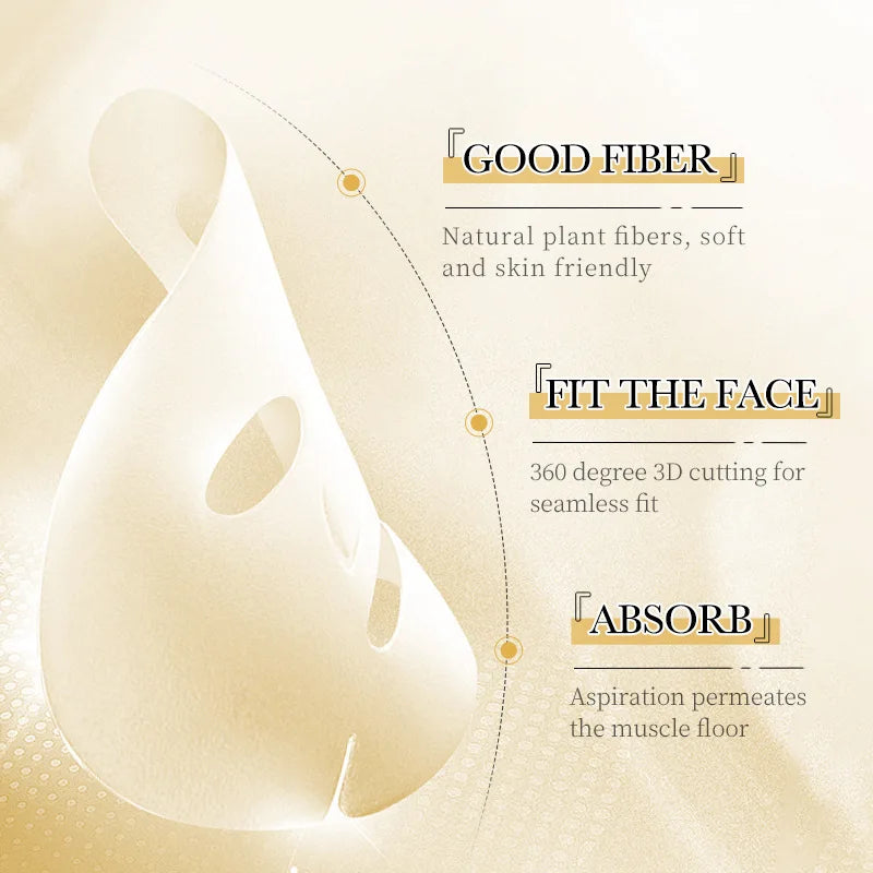 10 unidades de mascarillas faciales con oro de 24K