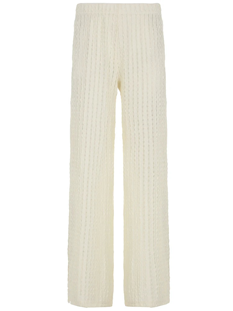 Pantalones casuales de punto calado