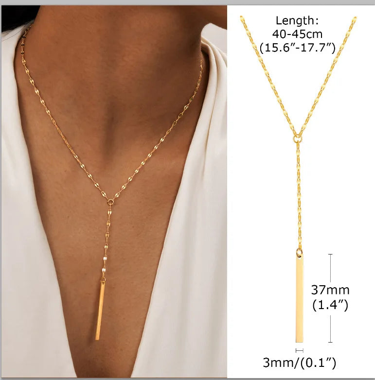 Collar largo con forma de Y