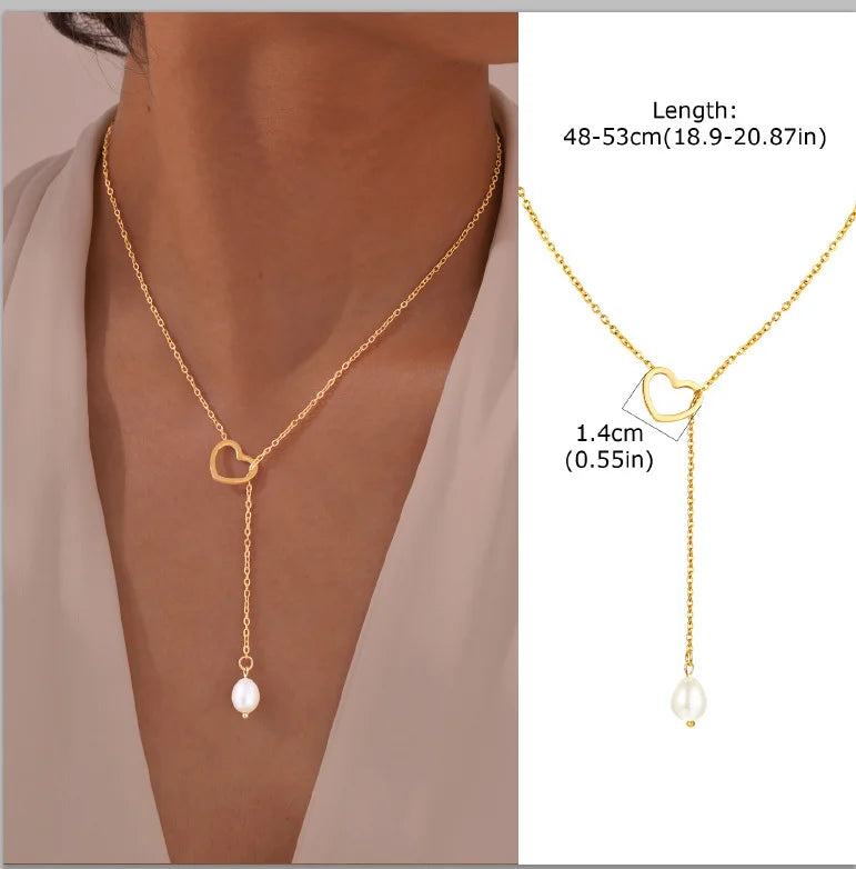Collar largo con forma de Y