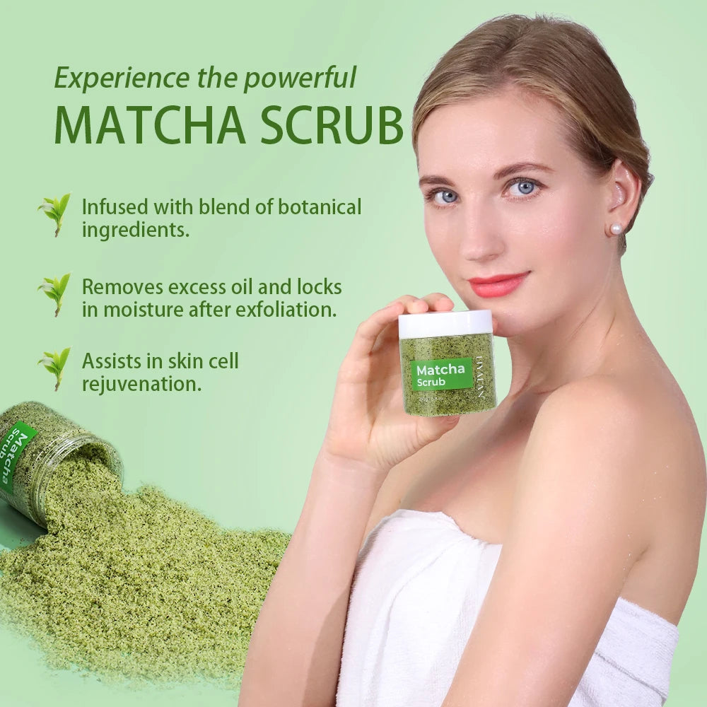 Exfoliante corporal de té verde matcha y sal marina