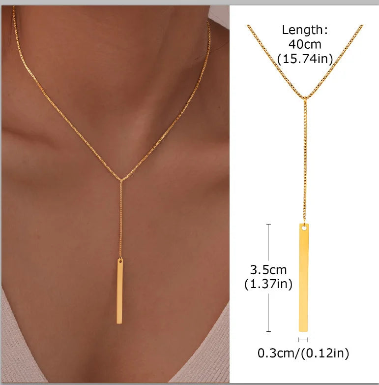 Collar largo con forma de Y