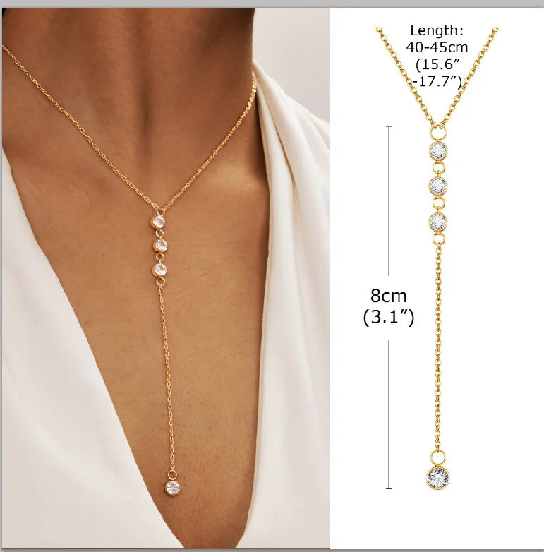 Collar largo con forma de Y