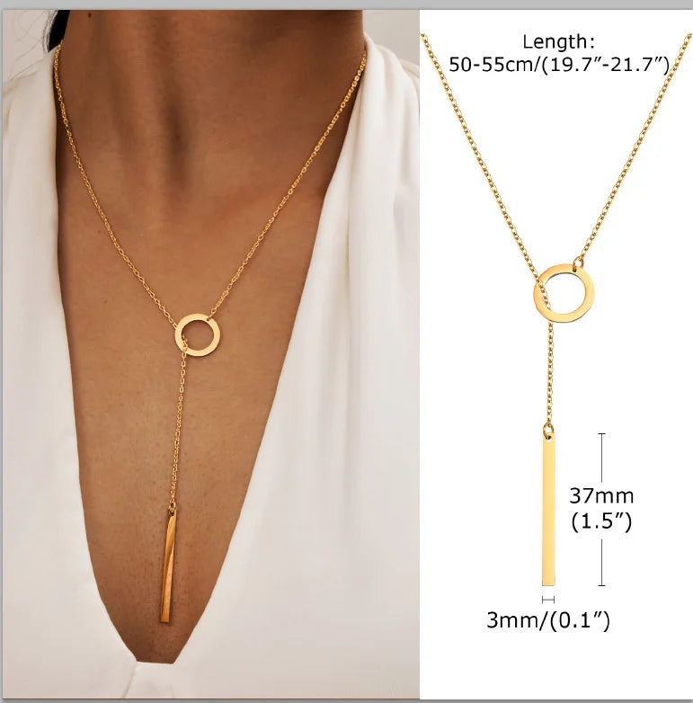 Collar largo con forma de Y