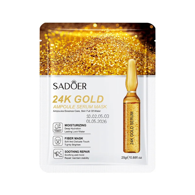 10 unidades de mascarillas faciales con oro de 24K