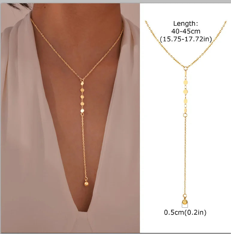 Collar largo con forma de Y