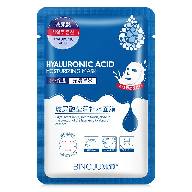 Pack de 20 mascarillas faciales de ácido hialurónico y colágeno