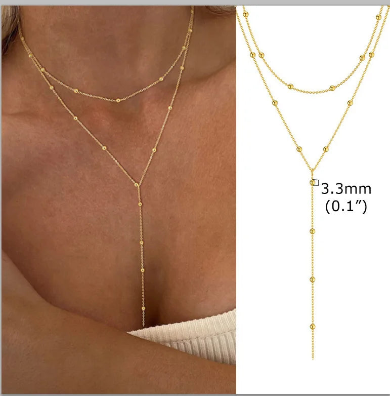 Collar largo con forma de Y