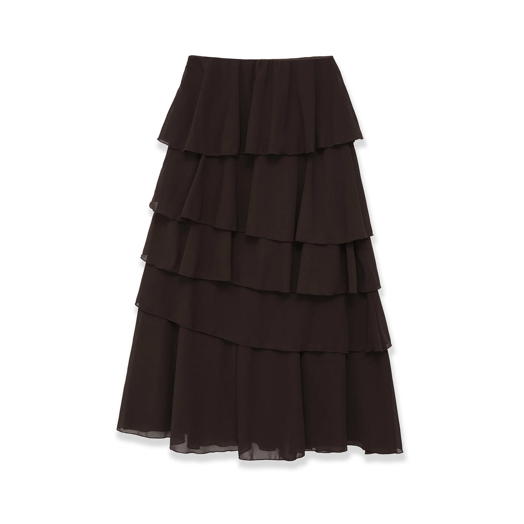 Falda larga marrón estilo vintage