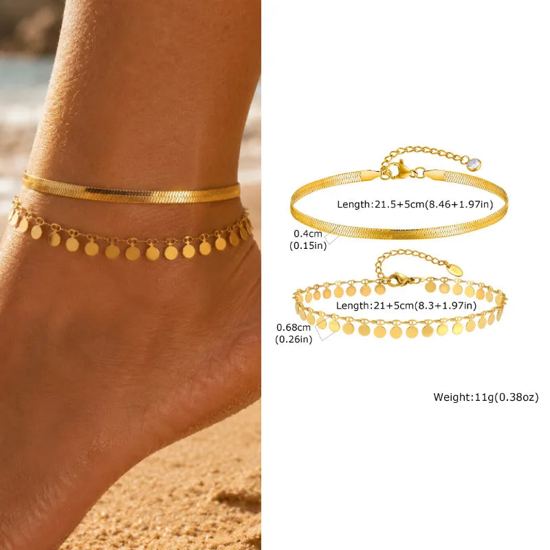 Cadena tobillera ajustable