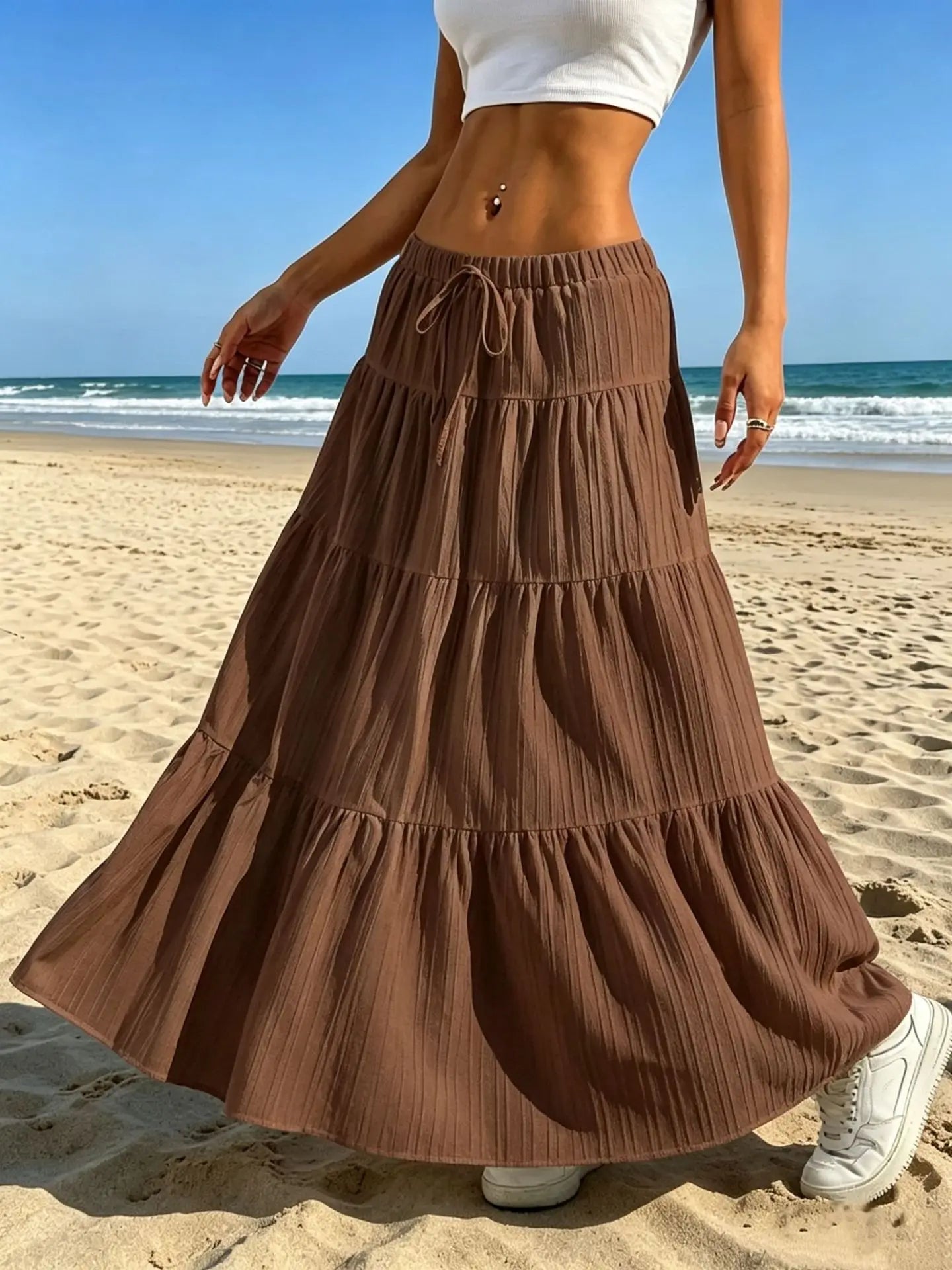 Vestido midi acampanado