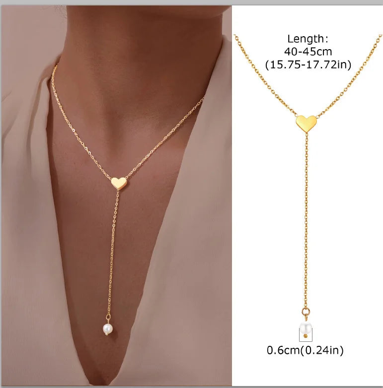 Collar largo con forma de Y